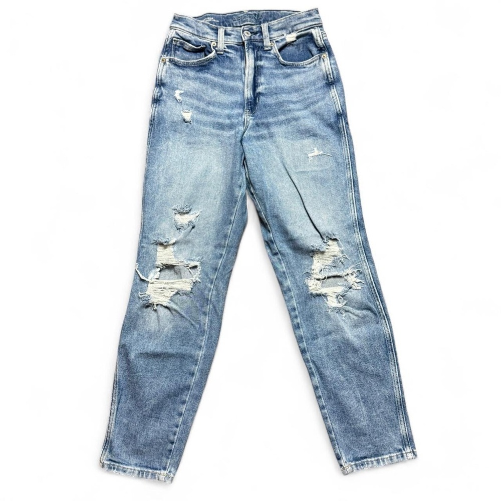 Arizona Highest Rise Curvy Mom Distressed Jeans Juniors Womens Size 7